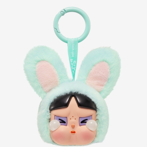 POP MART Accessories - CRYBABY Powerpuff Girls x Series- Viny Face Plush NIB - Bunny Buttercup